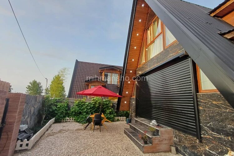 کلبه سوئیسی دوخواب آلاچیق چتری در تنکابن