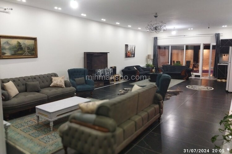 ویلا استخردار سرپوشیده آب گرم دوخواب لوکس در کردان | سالن