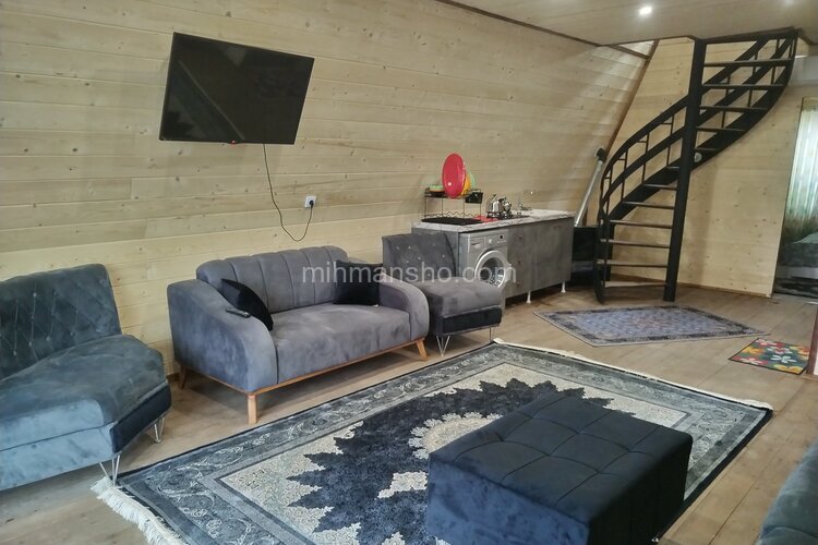 کلبه سوئیسی دوبلکس دوخواب جکوزی دار ساسان در چالوس