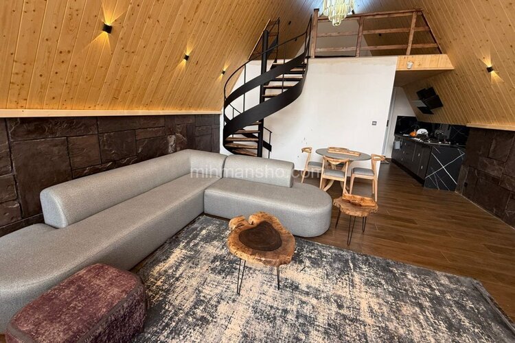 کلبه سوئیسی دوبلکس جکوزی دار دوخواب در چالوس