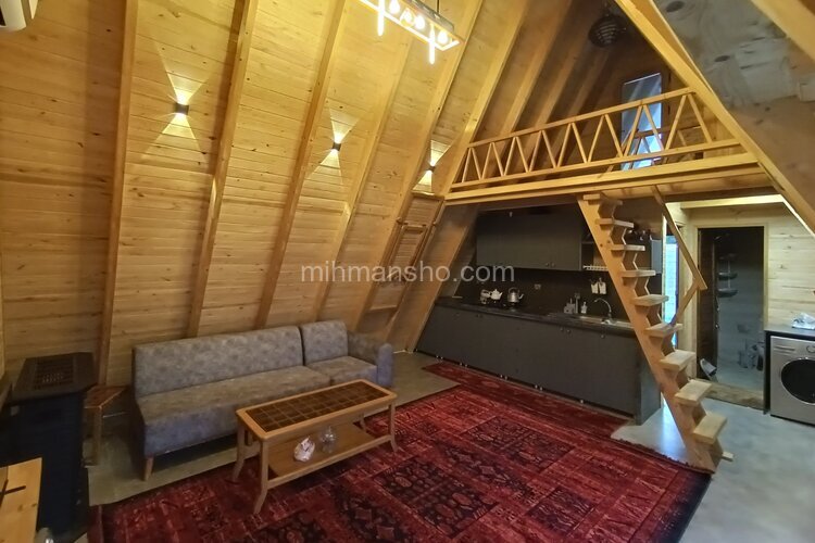 کلبه سوئیسی دوبلکس مبله تکخواب مجلسی در آستانه اشرفیه