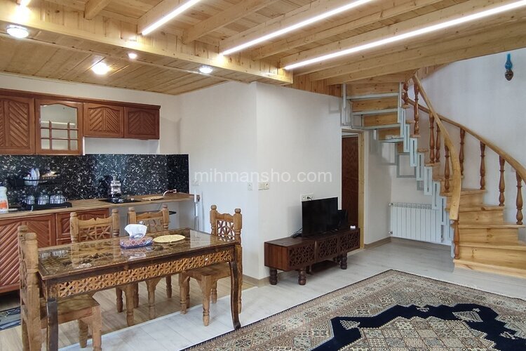 کلبه سوئیسی دوبلکس مبله تکخواب آرامش در خمام