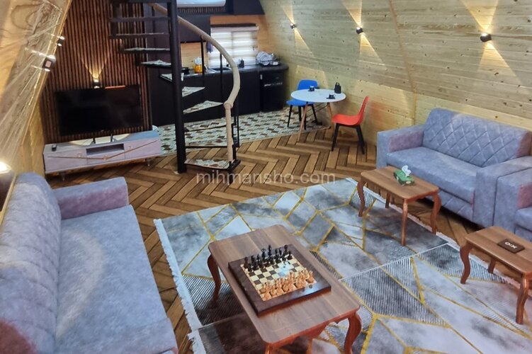 کلبه سوئیسی دوبلکس تکخواب مبله کاسپین در بندر انزلی